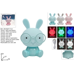 Lampada Led Coniglietto Ricaricabile Con Cavo