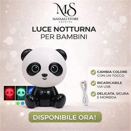 Lampada Led Panda Ricaricabile Con Cavo