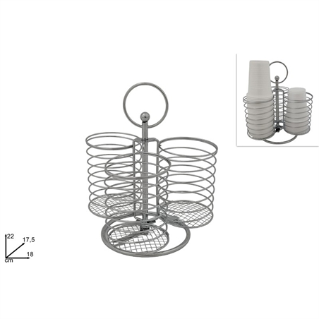 Porta Bicchiere A Tre In Acciao