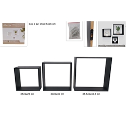 Mensole Cubo Set 3 Misure Nere