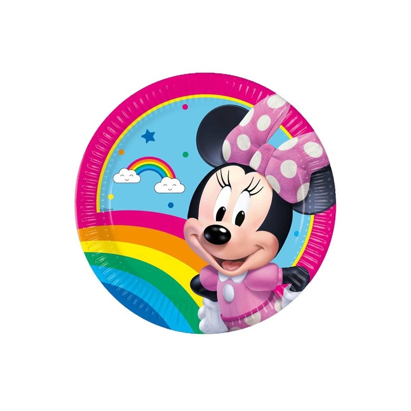 Piatti 20 cm Minnie Rainbow Make Me Smile 8 pezzi