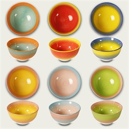 Ciotole Tavola A Colori In Porcellana