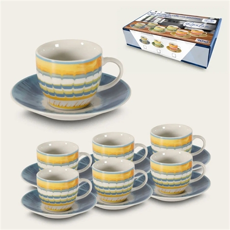 Set 6 Tazze Da Caffè Apulia Con Piattino
