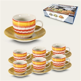 Set 6 Tazze Da Caffè Apulia Con Piattino