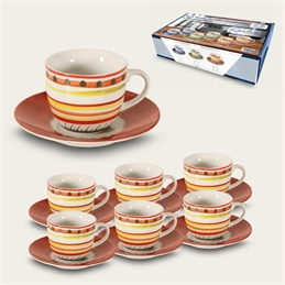 Set 6 Tazze Da Caffè Apulia Con Piattino