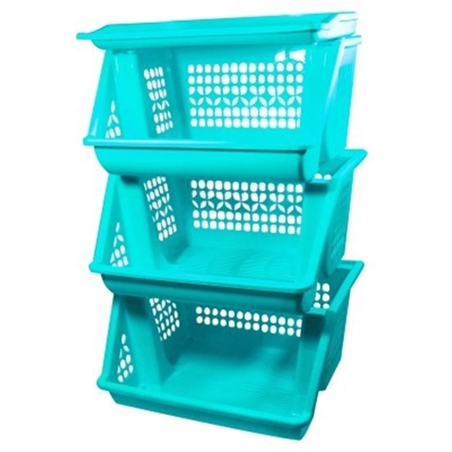 SCAFFALI 3PZ IMPILABILI  TURCHESE 