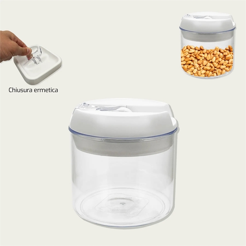 Contenitore Ermetico Rotondo Basso In Plastica