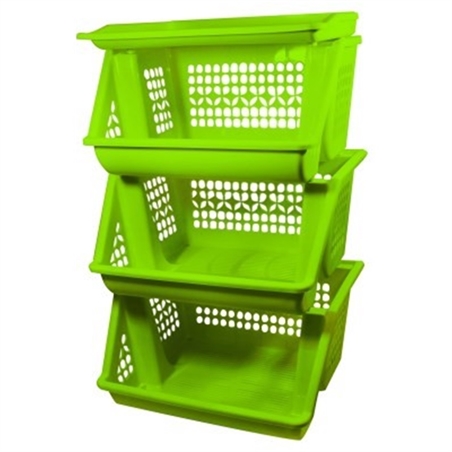 SCAFFALI 3PZ IMPILABILI VERDE 