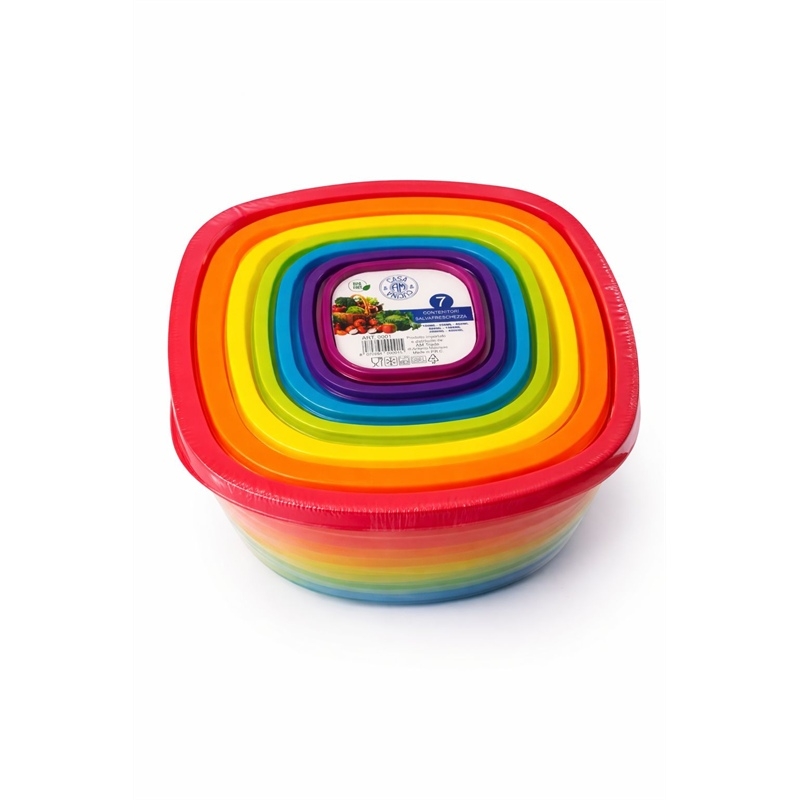 Contenitore Quadrati Salva Freschezza Set Da 7 Pezzi