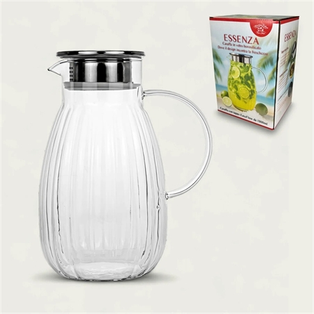 Caraffa trasparente in vetro con coperchio 1,8 L