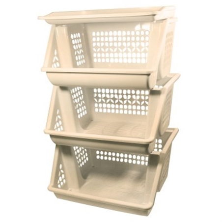 SCAFFALI 3PZ IMPILABILI BEIGE 