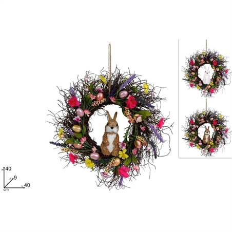 Dietroporta 40 Cm Con Fiori E Coniglio 