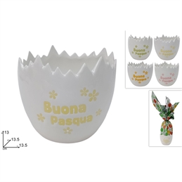 Vaso Porta Uova In Ceramica 13,5 Cm Con Scritta 