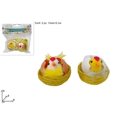 Nidi Con Pulcini 2 Pezzi