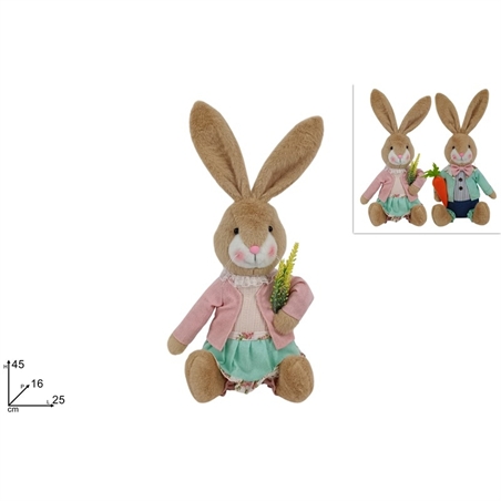 Coniglio Seduto 45 Cm Con Vestito