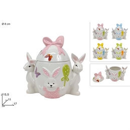 Barattolo Uovo 8 CM Ø Con Conoglio Con Scenario Pasquale