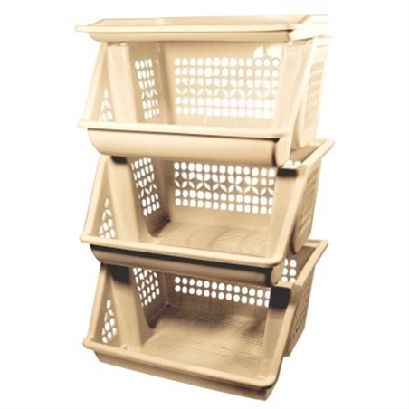 SCAFFALI 3PZ IMPILABILI MARRONE