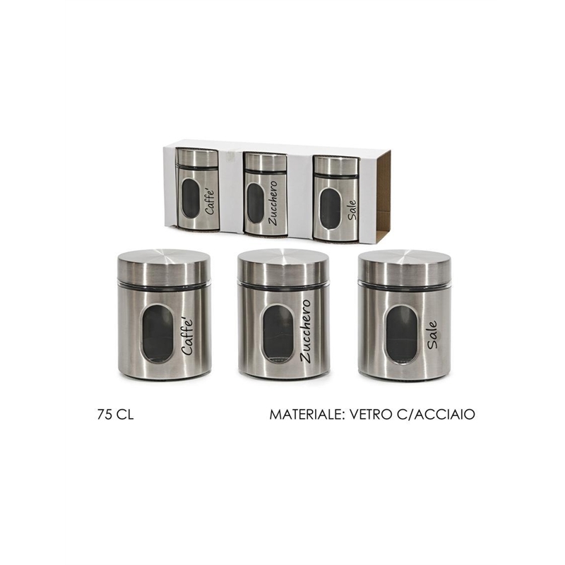 Set 3 Barattoli 75 Cl Cromato