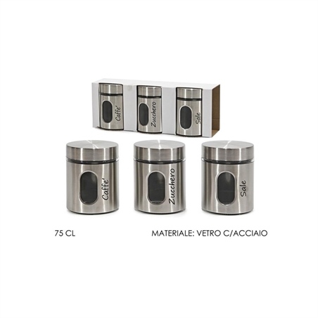 Set 3 Barattoli 75 Cl Cromato