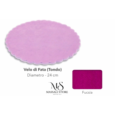 Velo Fata Tondo Smerlato Fucsia Diametro 24 50 pezzi