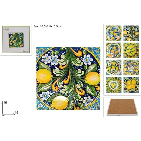 Sottopentola Quadrato Con Base In Sughero 16 Cm