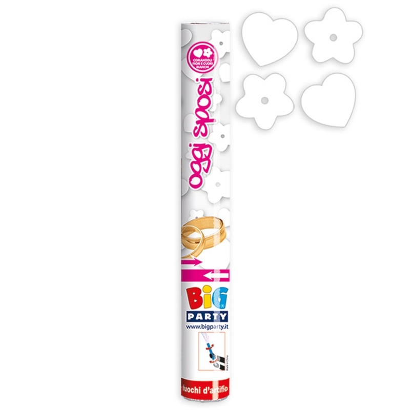 Sparacoriandoli 30 cm Oggi Sposi (Cuori & Fiori Bianchi)