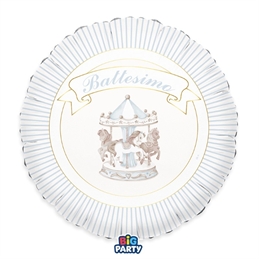 Palloncino Foil Tondo 18" Battesimo Carillon Celeste