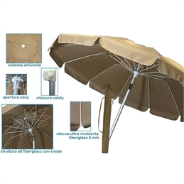 Ombrellone mare Luxury d.200 12 stecche colori assortiti
