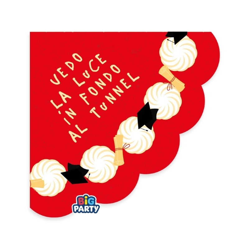 16 Tovaglioli 33 x 33 cm Laurea Con Torta