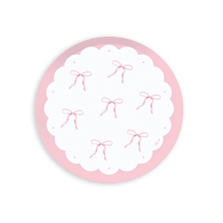 6 Piatti Ø 18 cm Pink Bow Party