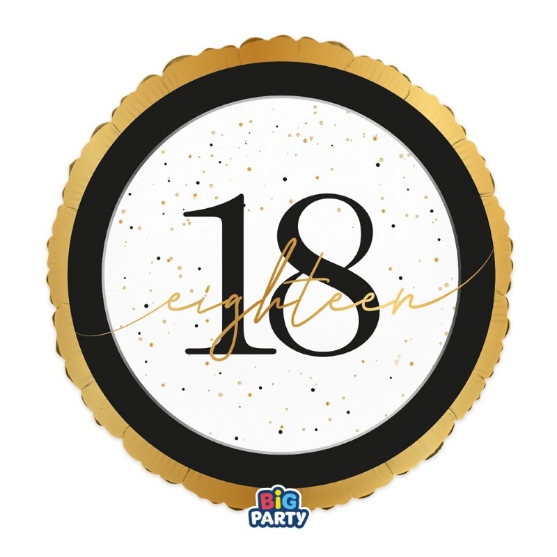 Palloncino Foil Tondo Happy Birthday Prestige 18