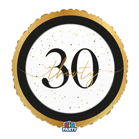 Palloncino Foil Tondo 18" Happy Birthday Prestige 30