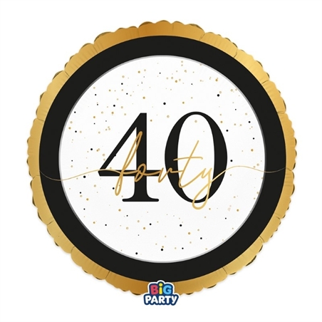 Palloncino Foil Tondo 18" Happy Birthday Prestige 40