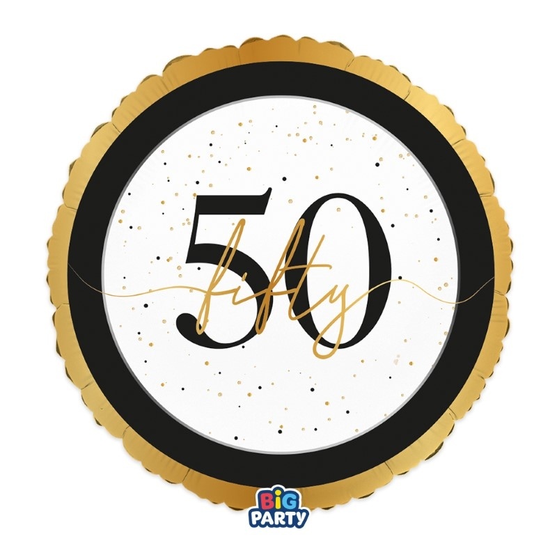 Palloncino Foil Tondo 18" Happy Birthday Prestige 50