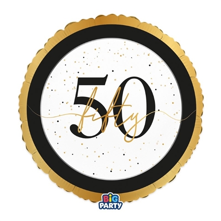 Palloncino Foil Tondo 18" Happy Birthday Prestige 50