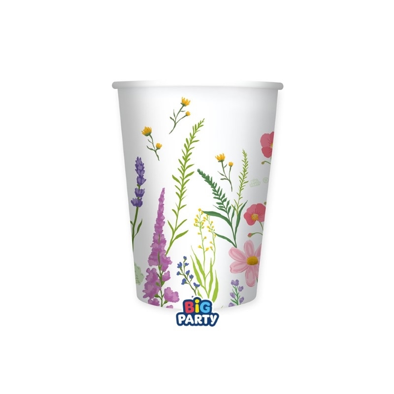 6 Bicchieri 250 cc Fiori Di Campo