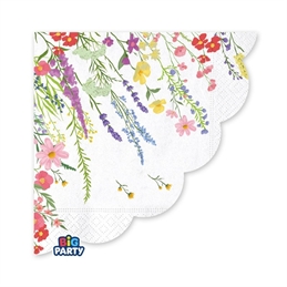 16 Tovaglioli 33 x 33 Fiori Di Campo