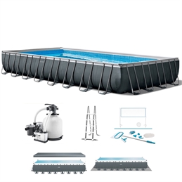 Intex Ultra XTR Frame 26378NP - 975x488x132 cm - Piscina fuori terra + Kit Pulizia e Volleyball