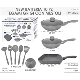 Batteria Padella E Mestoli 10 Pz