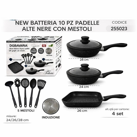Batteria Padella E Mestoli 10 Pz