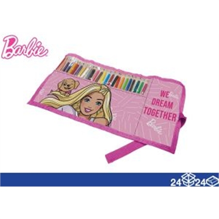 astuccio-roller-barbie-20cm-24-pastelli-colorati