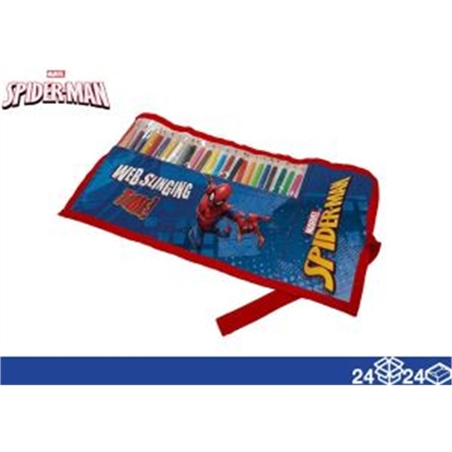 astuccio-roller-spiderman-20cm-24-pastelli-scuola