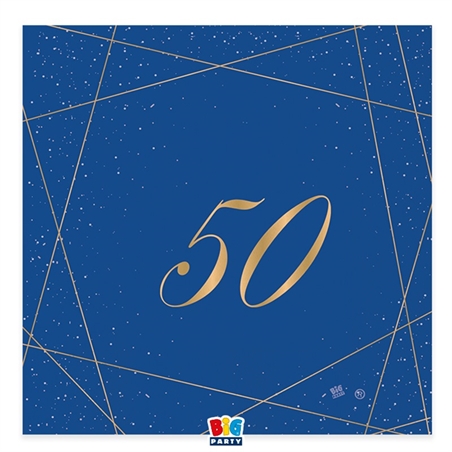 20 Tovaglioli cm.33 x 33 50 Anni Blue Gold