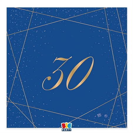 20 Tovaglioli cm.33 x 33 30 Anni Blue Gold