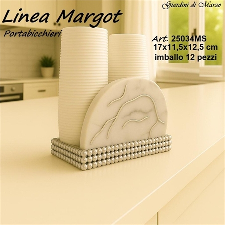 Portabicchiere Effetto Marmo Silver