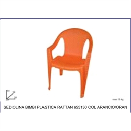 SEDIOLINA BIMBI PLASTICA RATTAN ARANCIO