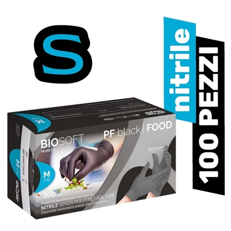 guanti-nitrile-nero-biosoft-pf-black-food-rays-100-pezzi-taglia-s