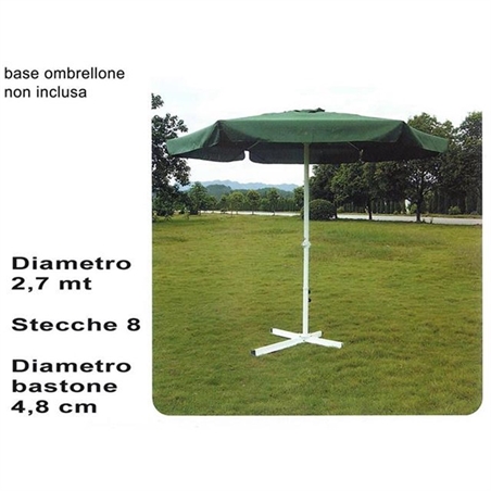 8027501021244Ombrellone alluminio  c/manovella  2.7 mt. verde