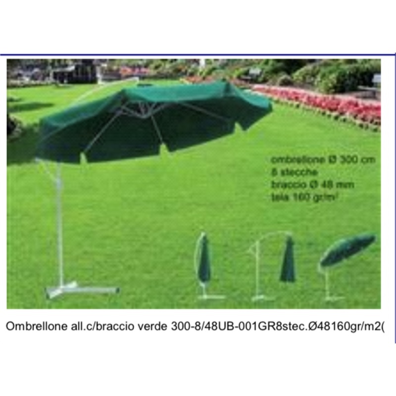 Ombrellone alluminio con braccio