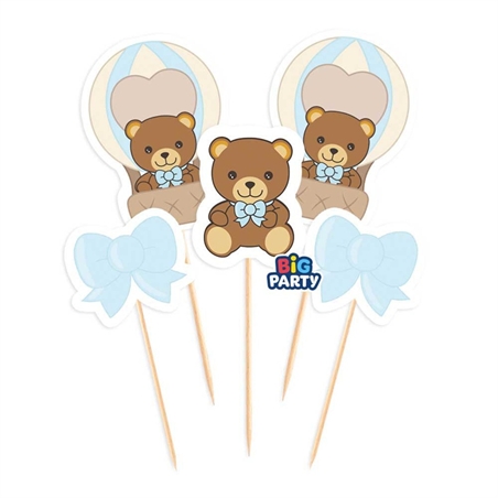 mini-cake-topper-teddy-friends-thun-celeste-5-pezzi